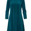 Baeredygtighed du Milde | Du Milde Kjole Ducaroline Basic Velvet Bottlegreen