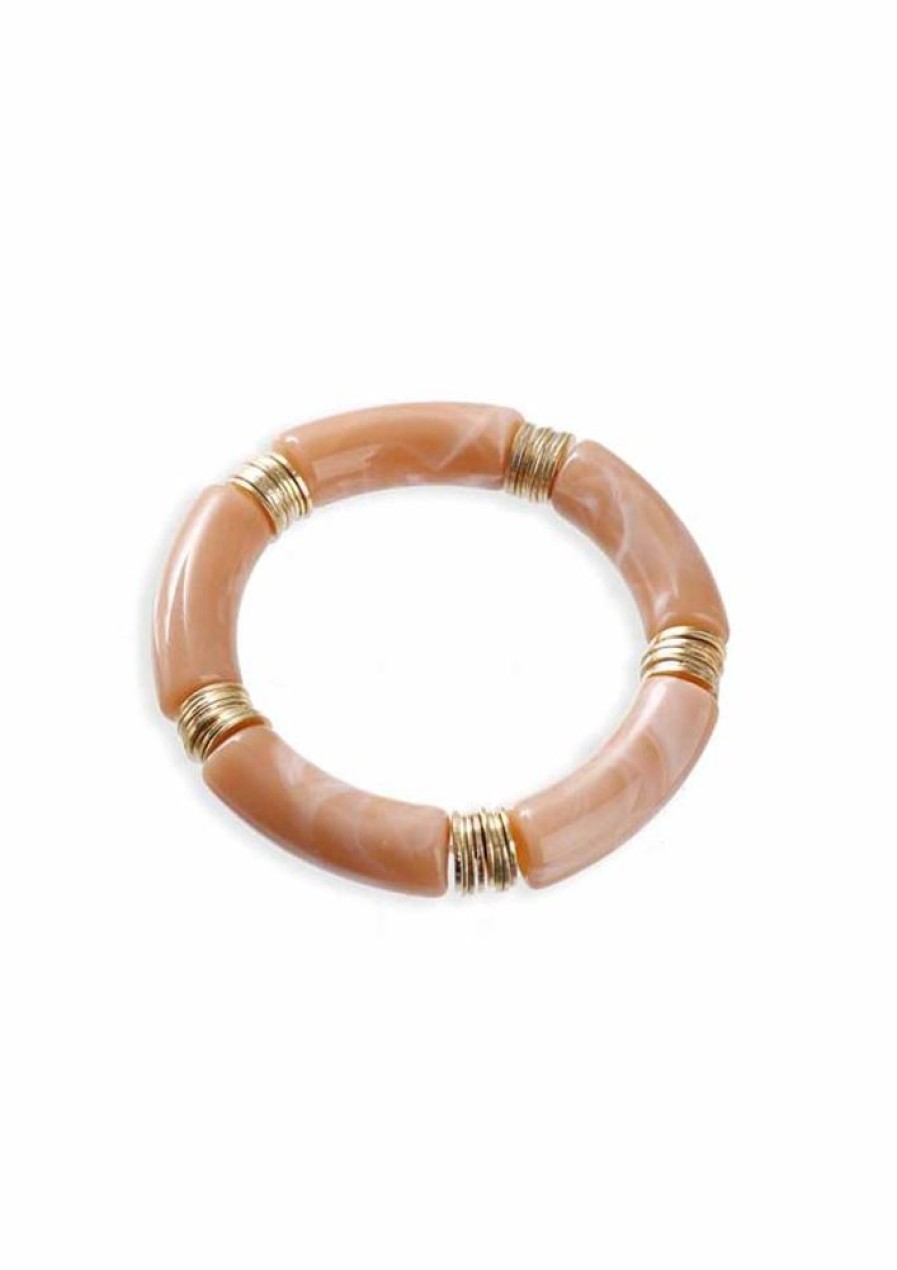 Smykker Just D Lux | Just D'Lux Armband A16-0010 Elastic Tube Peach