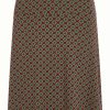 Nederdele King Louie | King Louie Nederdel Border Skirt Dusty Carbernet Red