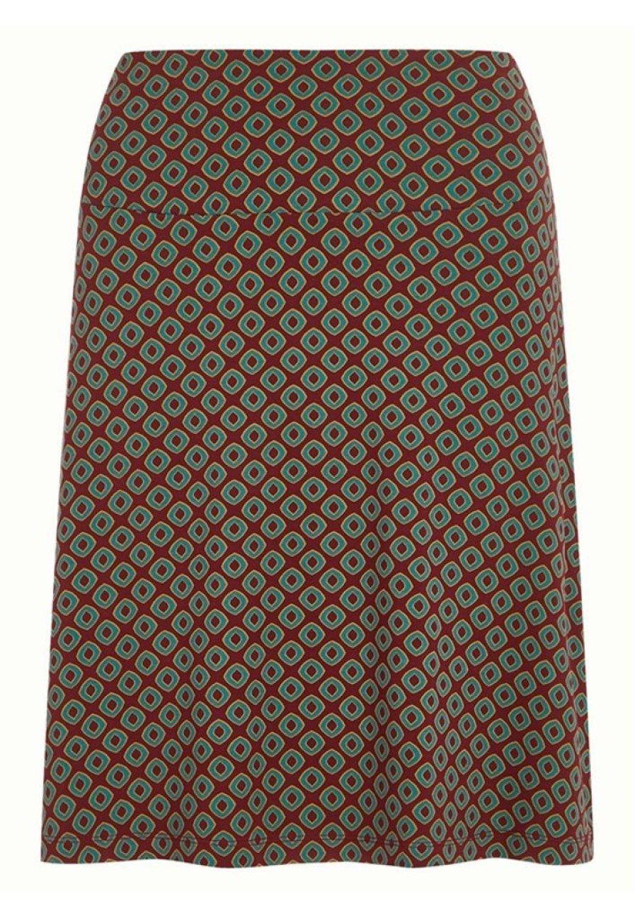 Nederdele King Louie | King Louie Nederdel Border Skirt Dusty Carbernet Red