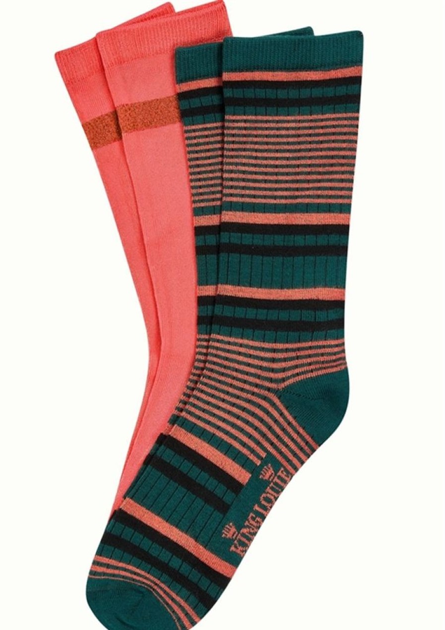 Stromper & Tights King Louie | King Louie Stromper Socks 2-Pack Icon Pine Green