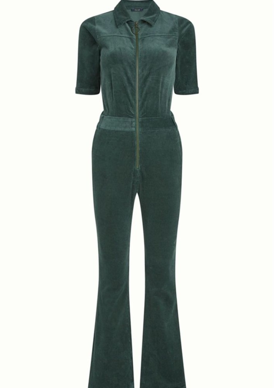 Baeredygtighed King Louie | King Louie Buksedragt Garbo Flare Jumpsuit Corduroy Sycamore Green