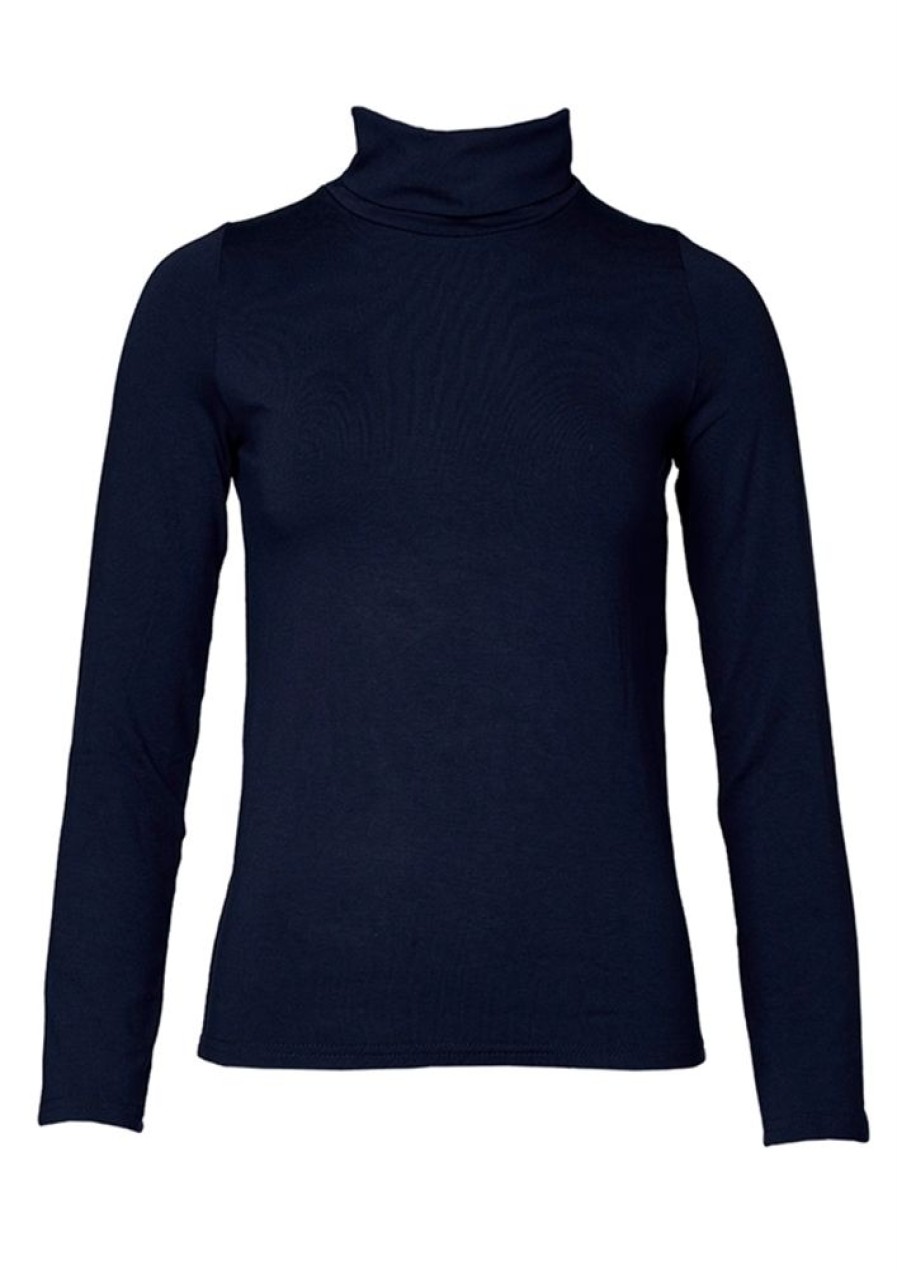 Bluser & Skjorter du Milde | Du Milde Bluse Basic Dark Marine Trinni With High Collar