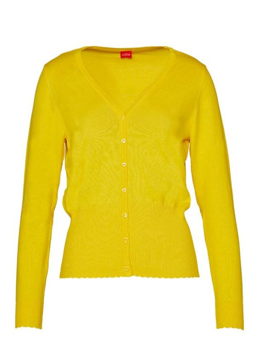 Cardigans & Strik du Milde | Du Milde Cardigan Heart Cardigan Yellow