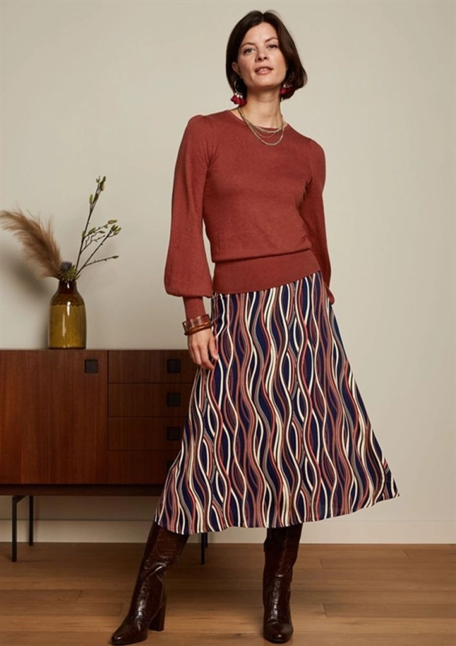 Nederdele King Louie | King Louie Nederdel Juno Midi Skirt Merrill Blue