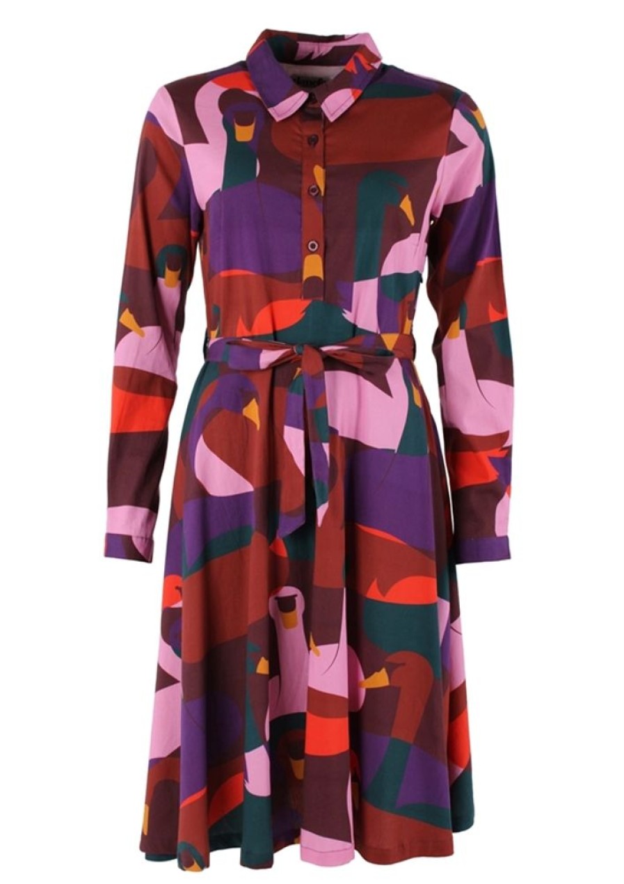 Baeredygtighed Danefæ | Danefae Kjole Daneribe Poplin Dress Dark Bordeaux