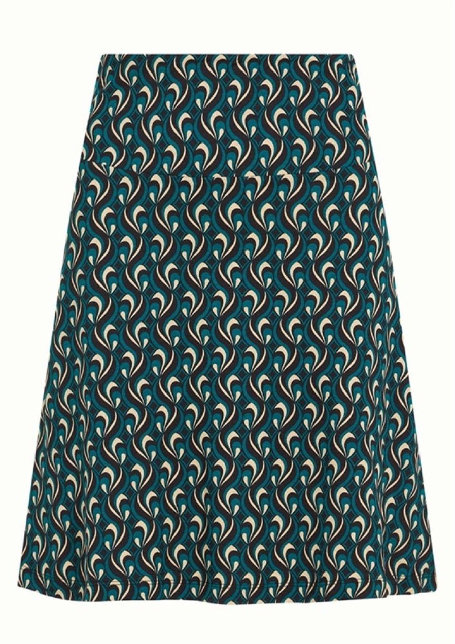 Nederdele King Louie | King Louie Nederdel Border Skirt Morel Dragonfly Green