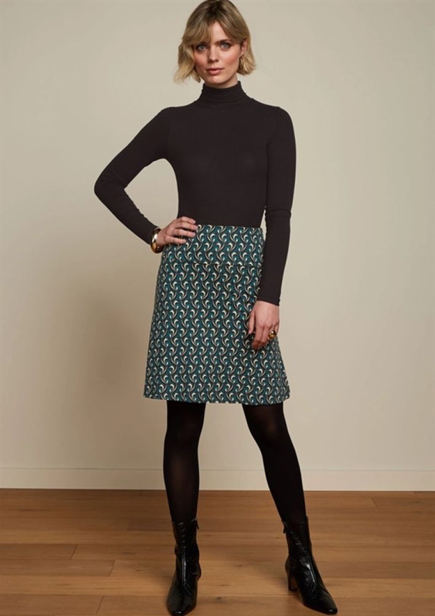 Nederdele King Louie | King Louie Nederdel Border Skirt Morel Dragonfly Green