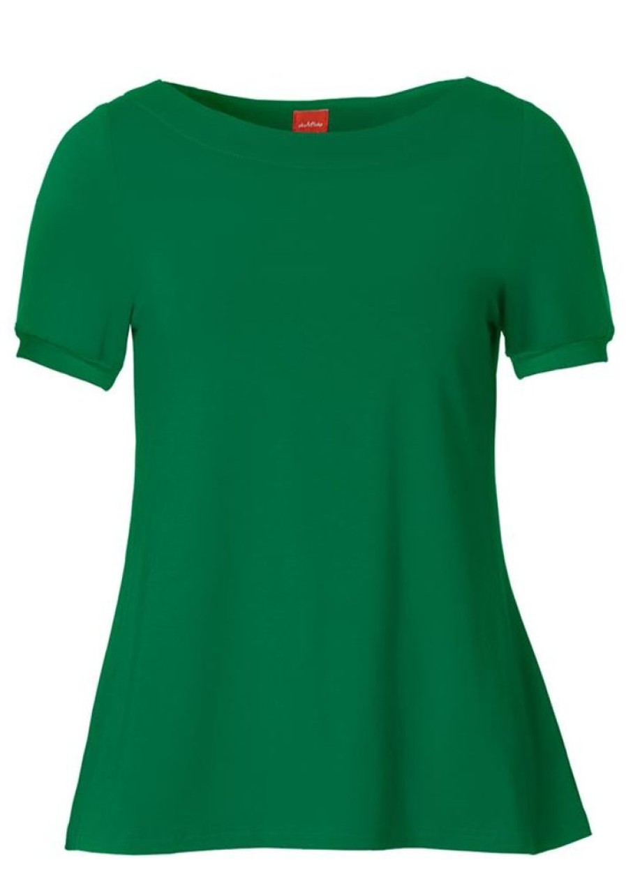 Toppe & T-Shirts du Milde | Du Milde T-Shirt Alberta Basic Short Sleeve Dark Green