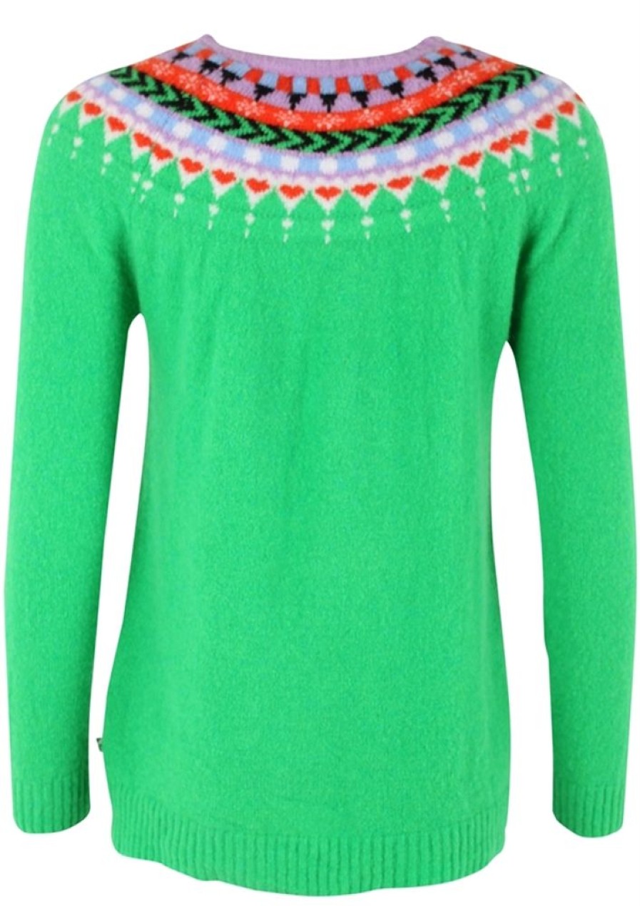 Cardigans & Strik Danefæ | Danefae Strik Bluse Danepeaceful Light Wool Sweater Green