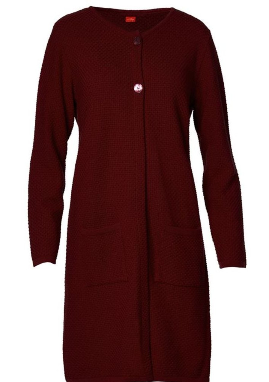 Cardigans & Strik du Milde etc. | Du Milde Etc Strik Cardigan Daisy Dark Cherry