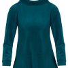 Bluser & Skjorter du Milde | Du Milde Bluse Dualberta Basic Velvet Bottlegreen
