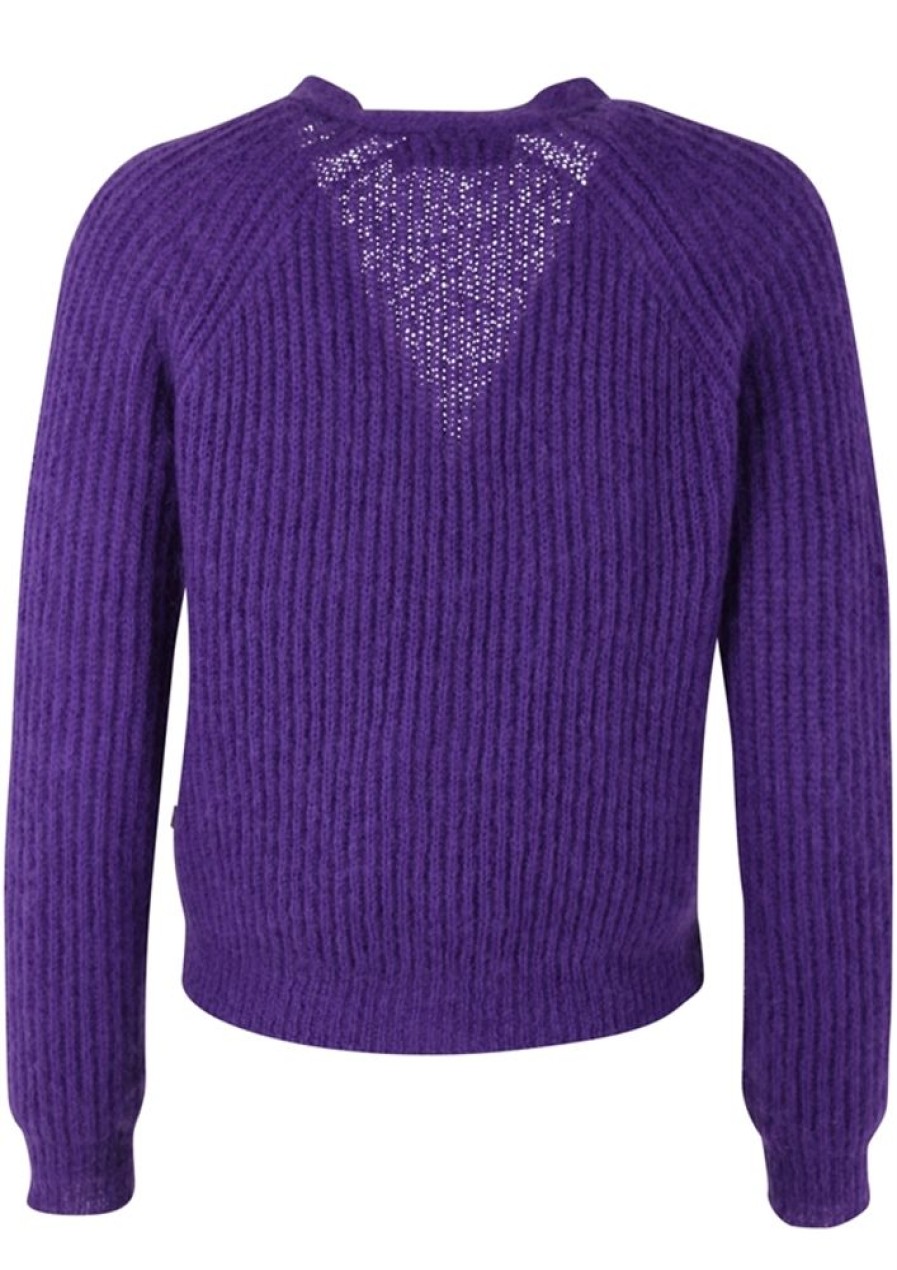 Cardigans & Strik Danefæ | Danefae Strikbluse Danadorable Wool Cardigan Purple