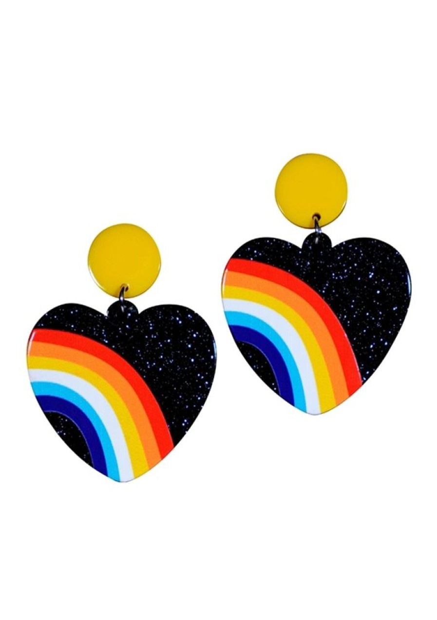 Smykker Margot | Margot Oreringe Rainbow Heart