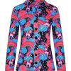 Bluser & Skjorter Tante Betsy | Tante Betsy Bluse Button Shirt Unicorn Black