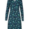 Kjoler Lalamour | Lalamour Kjole 2360 Collar Dress Marilyn Retro Birds Green