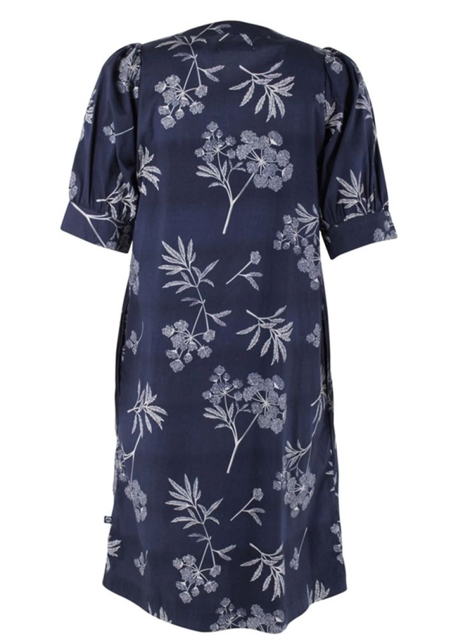 Baeredygtighed Danefæ | Danefae Kjole Danamaia Poplin Dress Navy/Chalk
