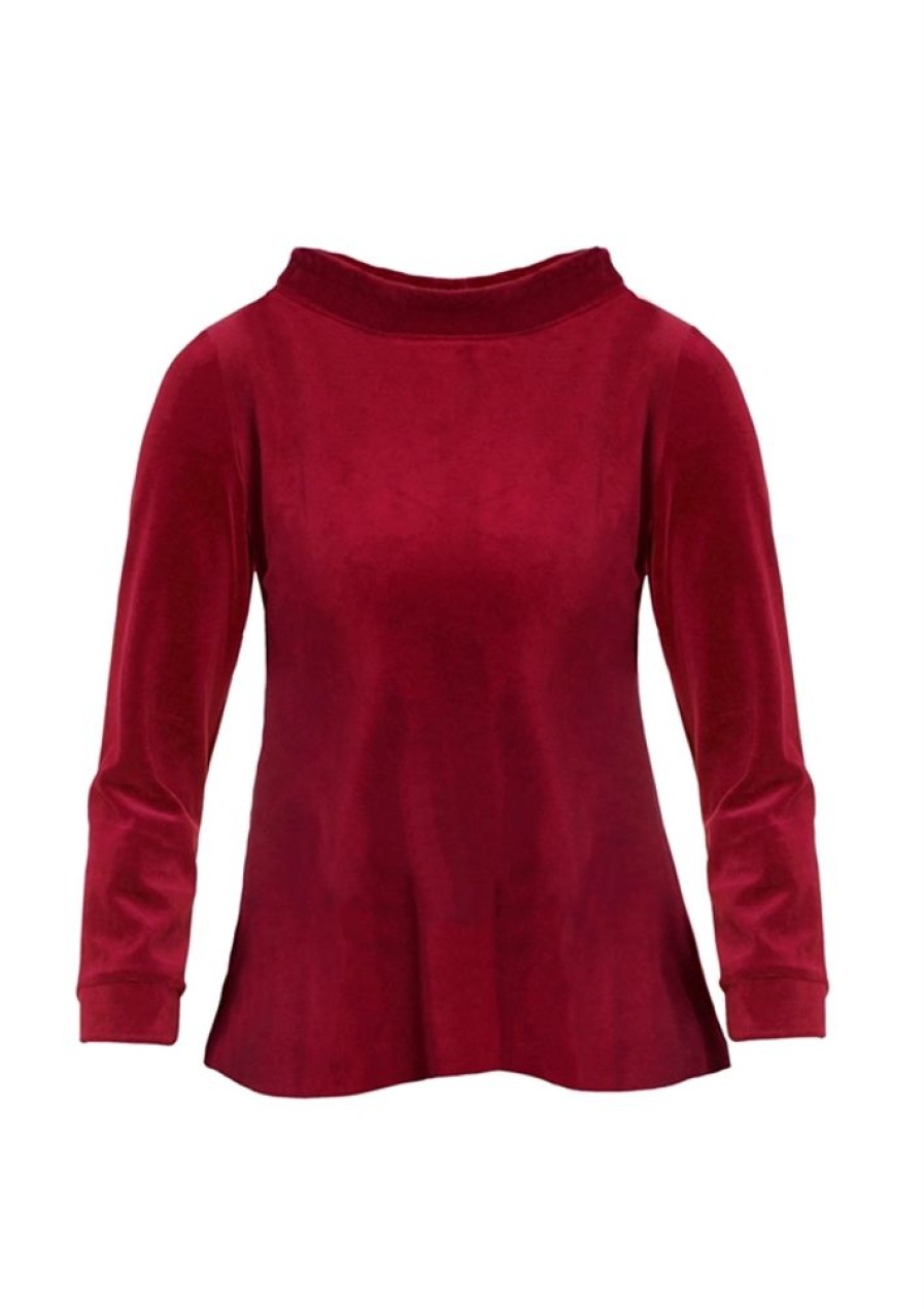 Bluser & Skjorter du Milde | Du Milde Bluse Dualberta Basic Velvet Cherry