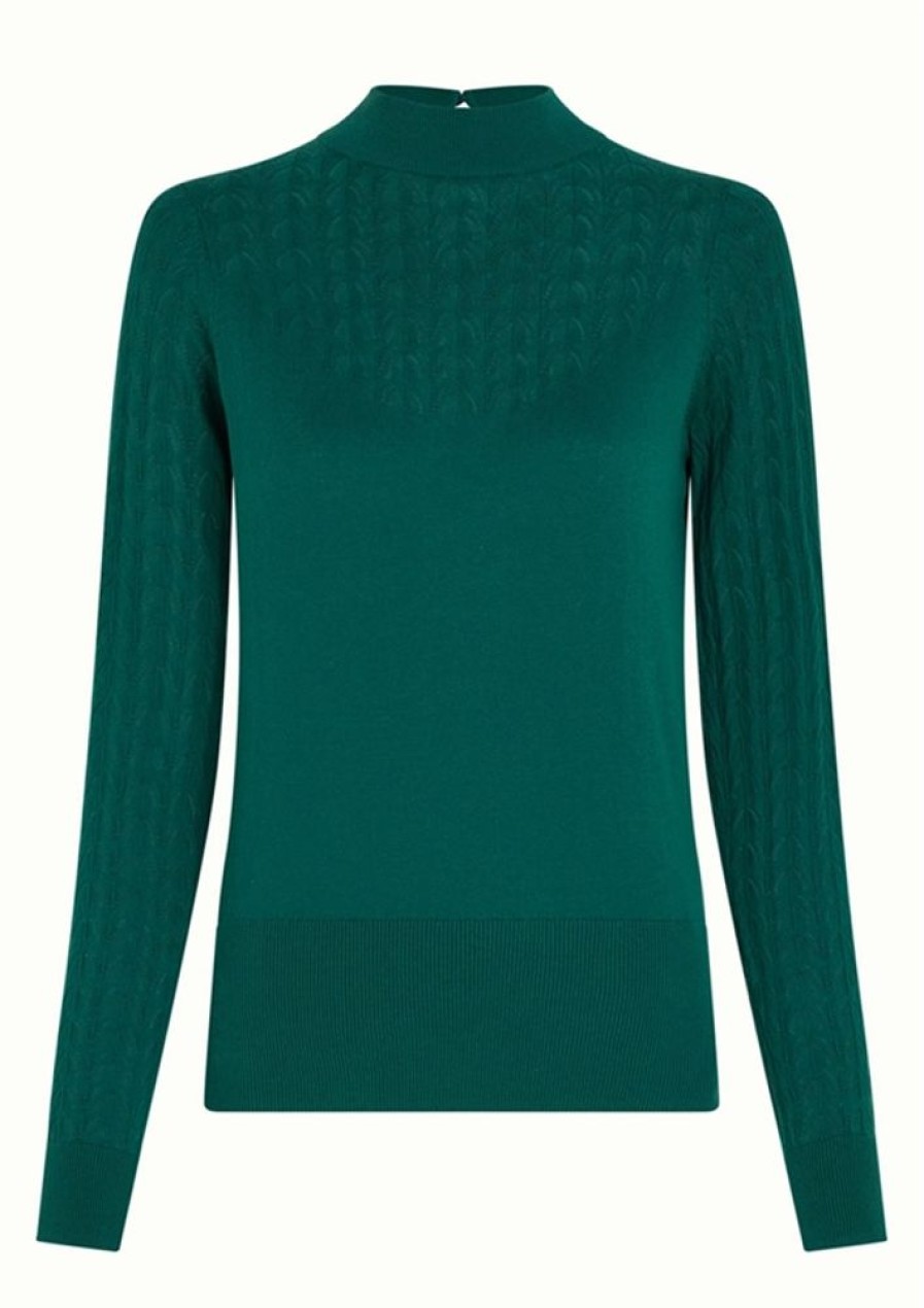 Cardigans & Strik King Louie | King Louie Bluse Agnes Top Club Antique Green