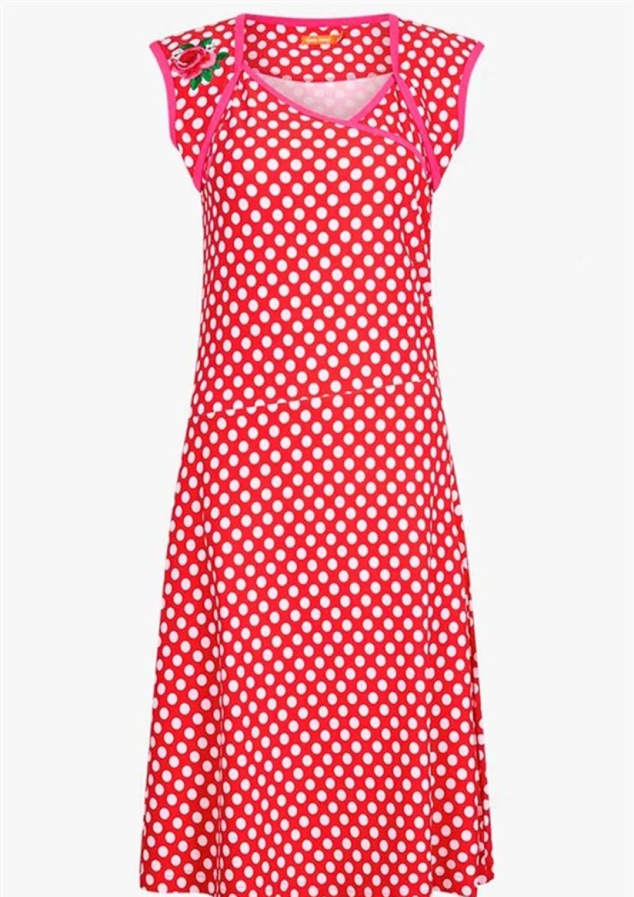 Kjoler Tante Betsy | Tante Betsy Kjole Dress Lambada Polka Dot Red