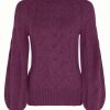 Cardigans & Strik King Louie | King Louie Bluse Jeanie Rollneck Top Farfalle Caspia Purple