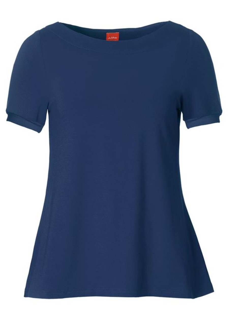 Toppe & T-Shirts du Milde | Du Milde T-Shirt Alberta Basic Short Sleeve Blue